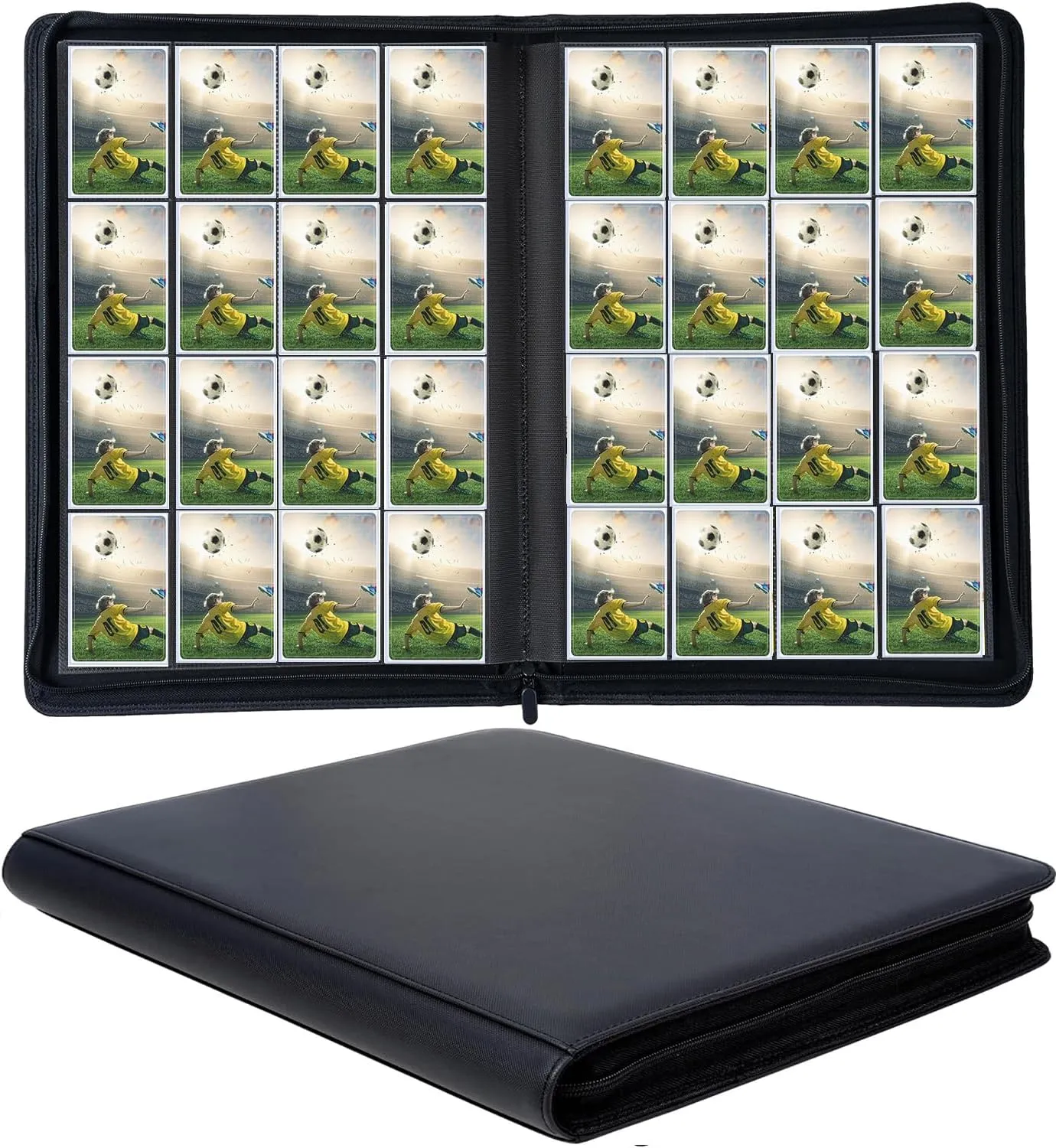 1000  Pockets Trading Card Binder, 16 Pocket Ringless Side Loading Card Holder Album, Trading Card Album Fit for YuGiOh, MTG, TCG, Game Cards, Sports Cards, Business Cards (Black)