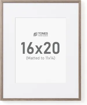 16x20 Picture Frame Matted to 11x14, Oak Solid Wood Veneer Finish Photo Frame and Plexiglass Front Large Picture frames for Poster Gallery Wall Home Decor