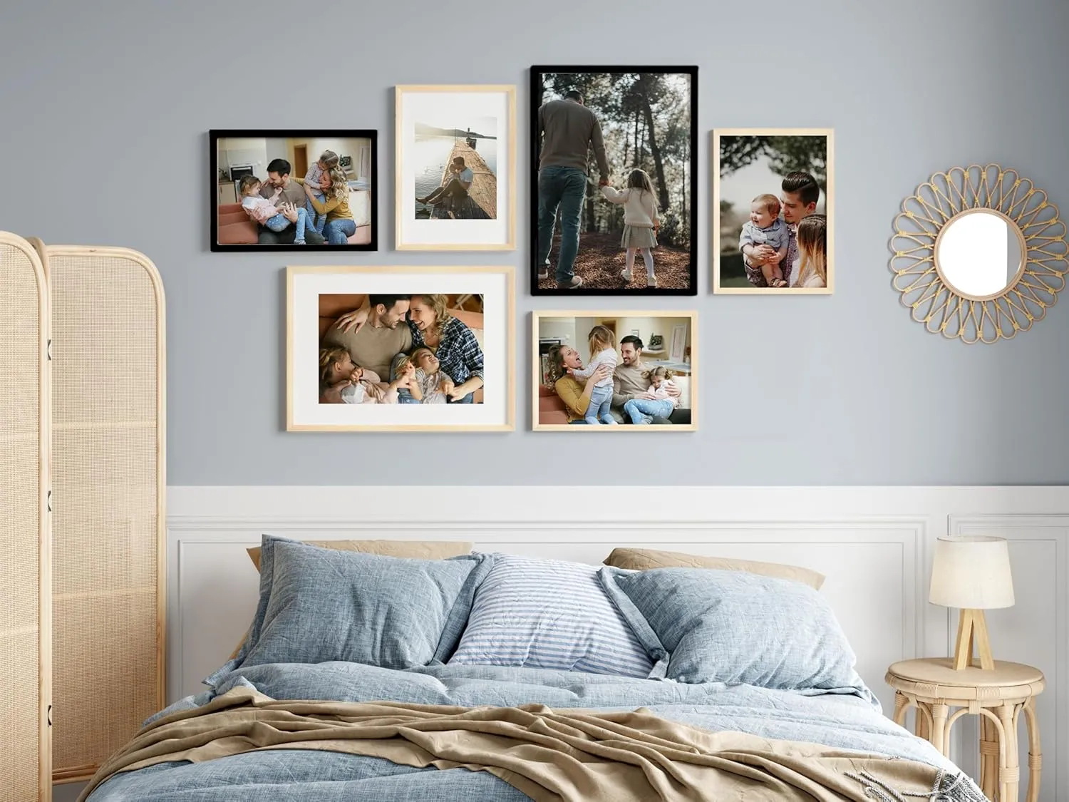 16x20 Picture Frame Matted to 11x14, Oak Solid Wood Veneer Finish Photo Frame and Plexiglass Front Large Picture frames for Poster Gallery Wall Home Decor