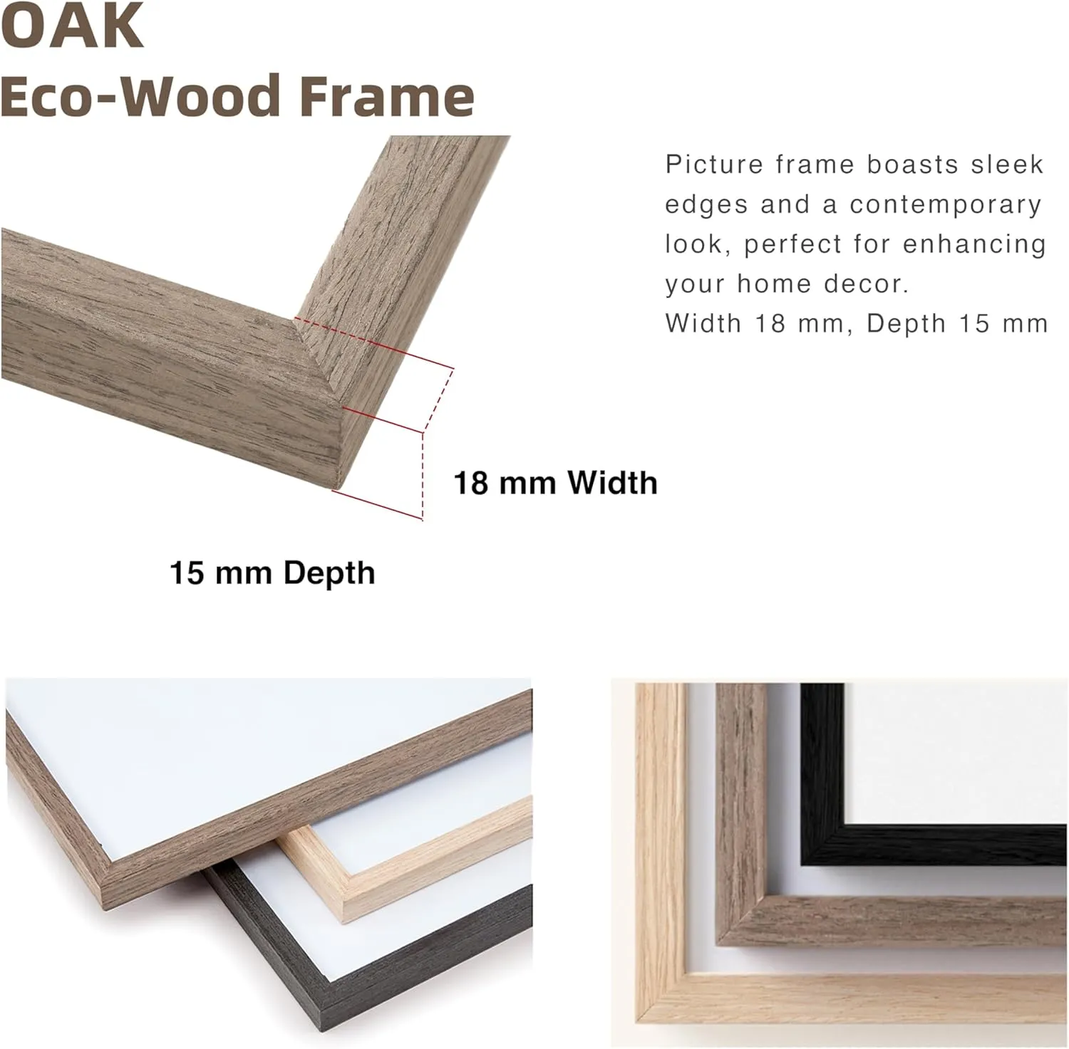 16x20 Picture Frame Matted to 11x14, Oak Solid Wood Veneer Finish Photo Frame and Plexiglass Front Large Picture frames for Poster Gallery Wall Home Decor