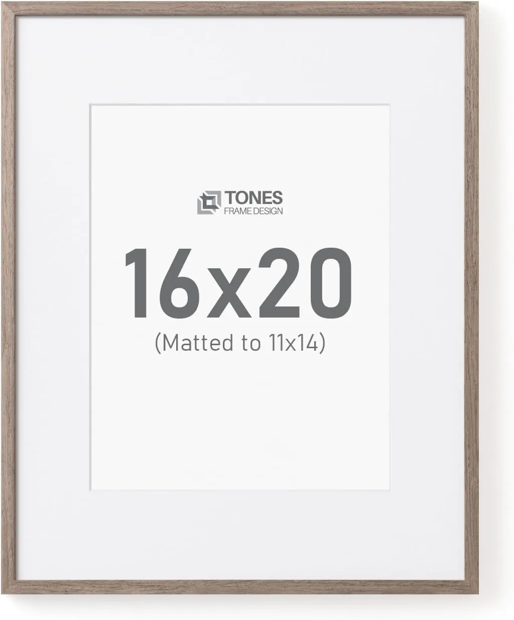 16x20 Picture Frame Matted to 11x14, Oak Solid Wood Veneer Finish Photo Frame and Plexiglass Front Large Picture frames for Poster Gallery Wall Home Decor