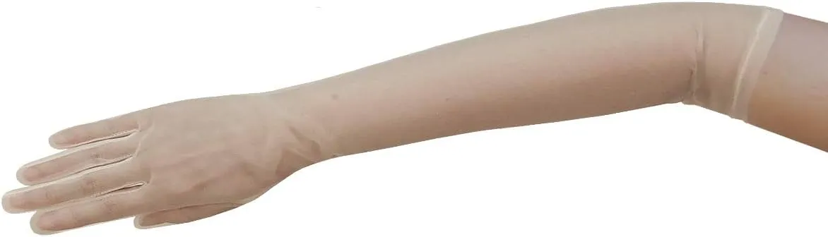 19.5" Long Gorgeous Sheer Gloves Tricot Slip-on 12BL