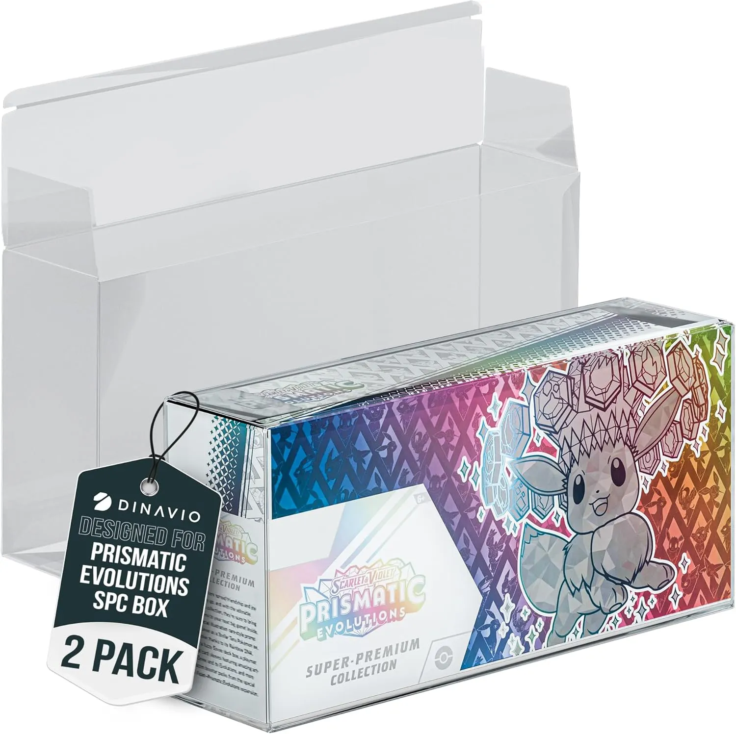 2 Pack Prismatic Evolutions SPC Plastic Protectors - 0.7mm Ultra Thick Display Protector - Compatible with Prismatic Evolutions Super Premium Collection Box (2 Pack)