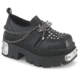 3 Inch Heel WRATH-42 Black Vegan Leather