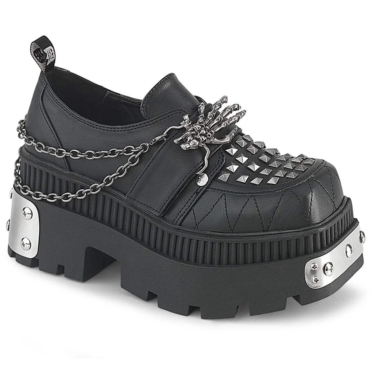 3 Inch Heel WRATH-42 Black Vegan Leather