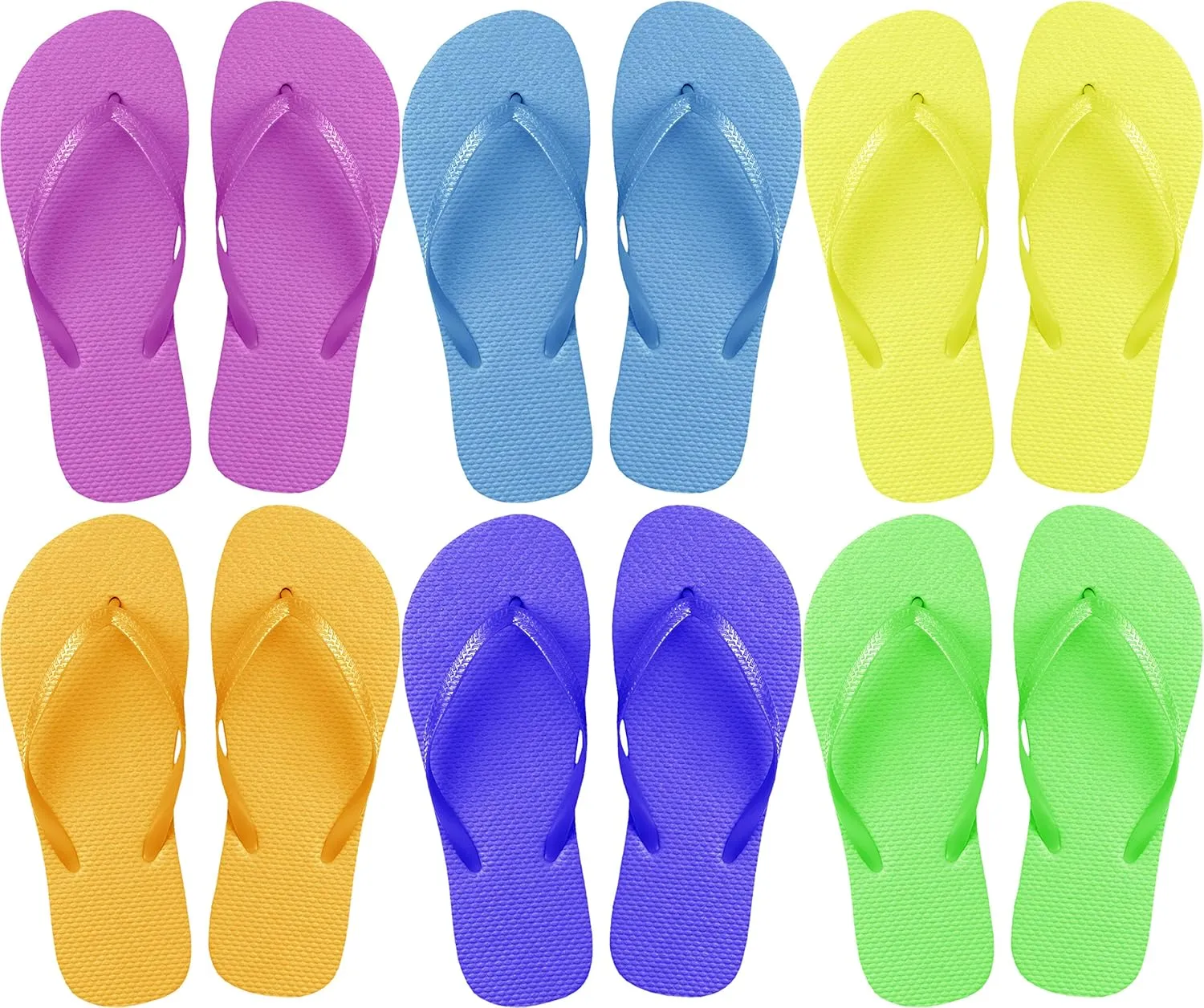 48 Pairs Flip Flops, Includes Sign Bulk Wedding Reception Favor, Beach Pool Party Soft Sole Wholesale Case