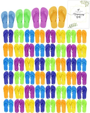 48 Pairs Flip Flops, Includes Sign Bulk Wedding Reception Favor, Beach Pool Party Soft Sole Wholesale Case