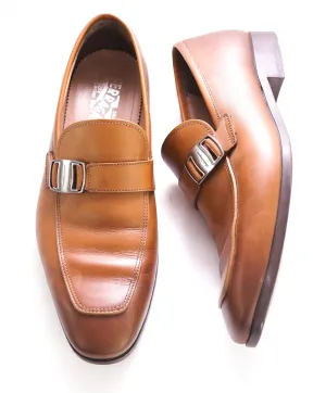 $780 SALVATORE FERRAGAMO - Brown Logo Bit Front Loafer - 8 EE US