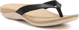 ABEO Oasis Women's Arch Support Flip Flops | Brown Leather Orthopedic Sandals with Built-In Orthotics for Women