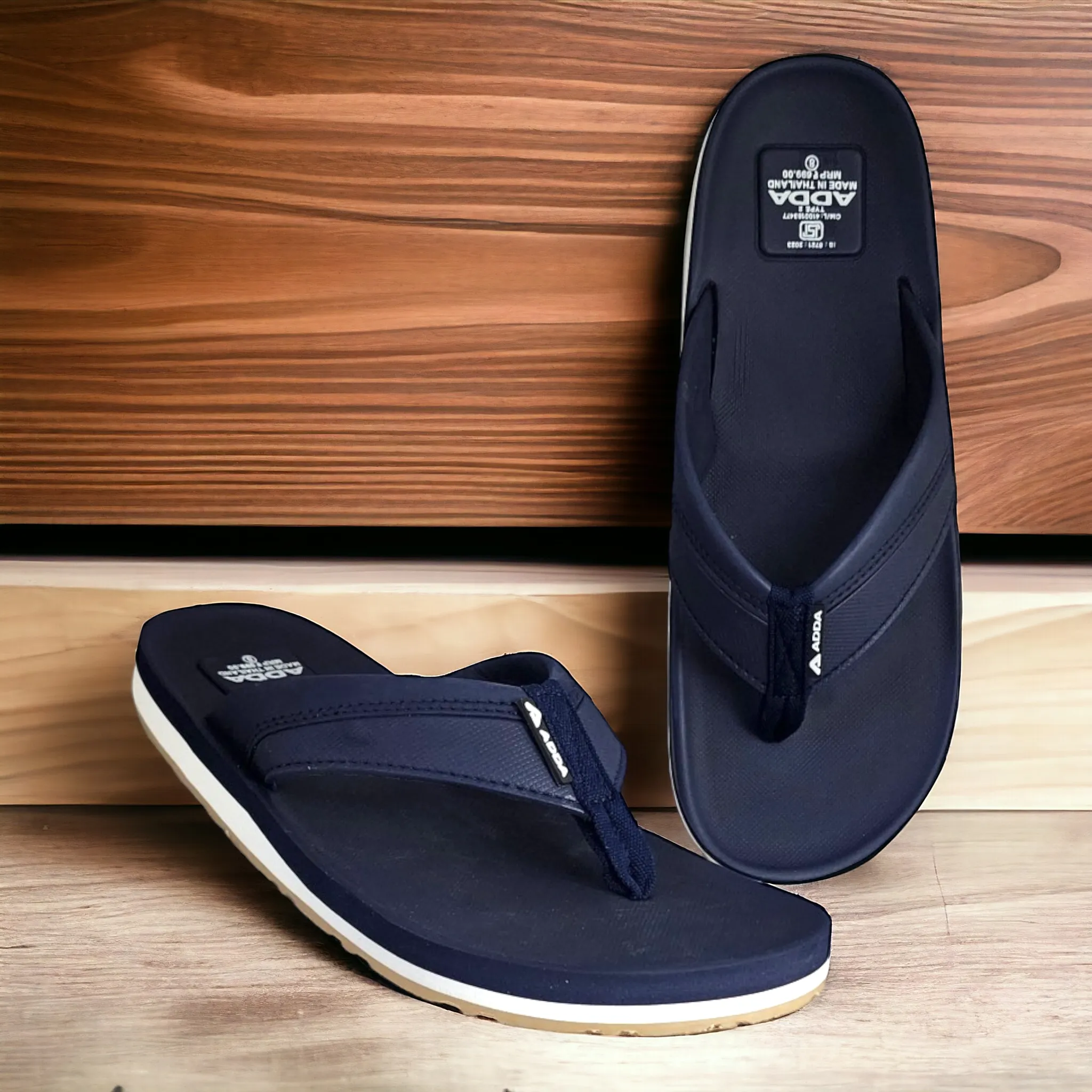 ADDA JAMES1 NAVY Men's Slipper/Chapple/Flip flop