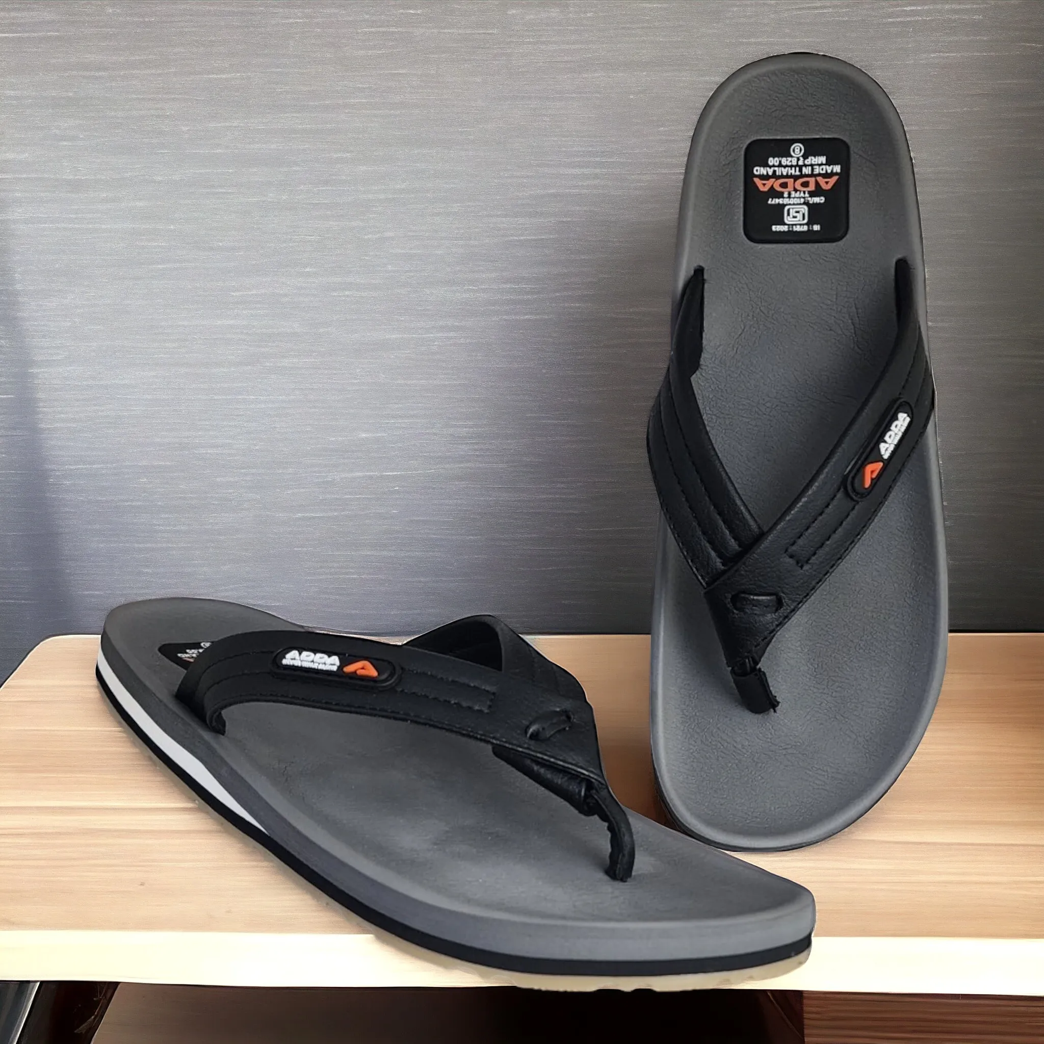 ADDA ONLY1 GREY/BLACK Men's Slipper/Chapple/Flip flop