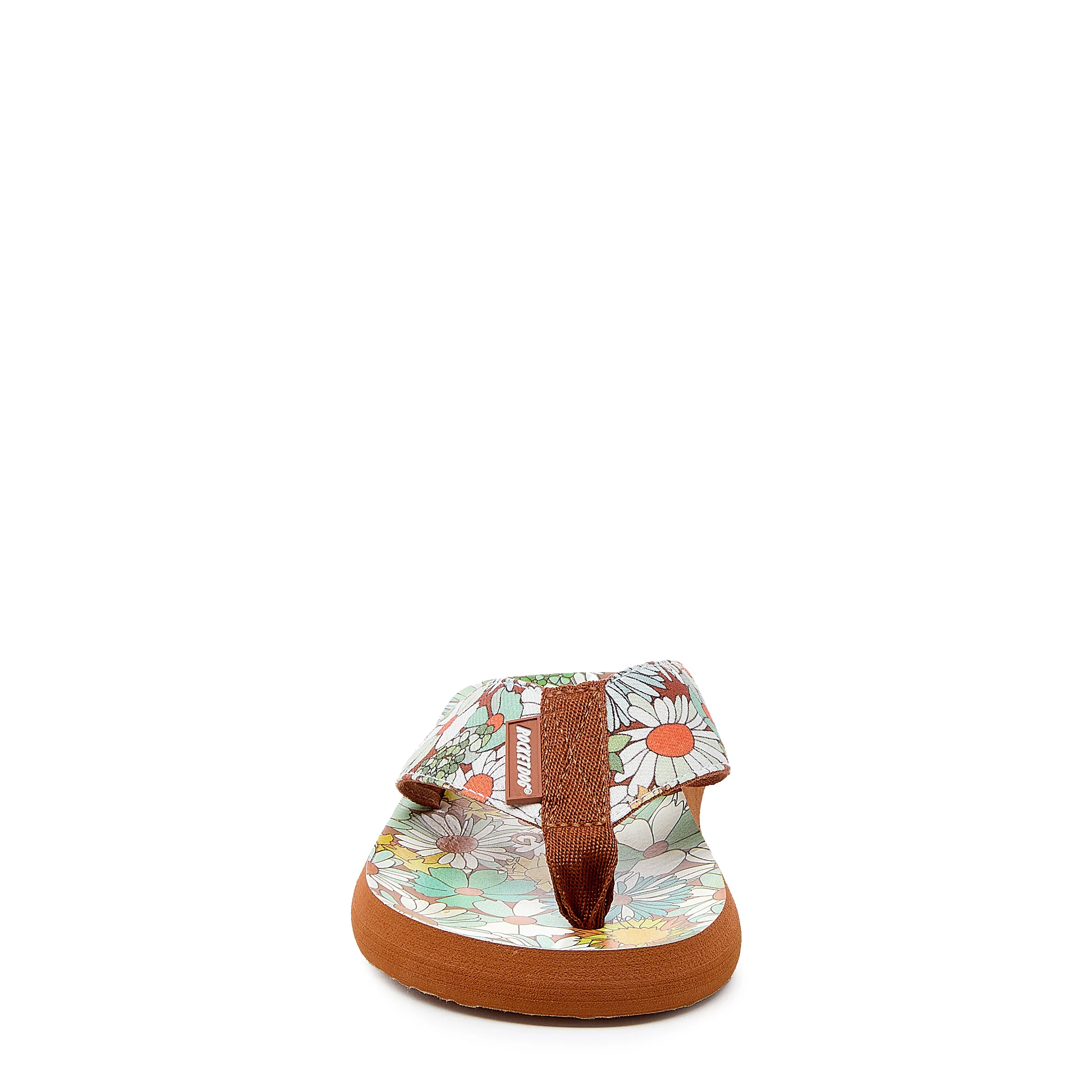 Adios Brown Floral Flip-Flops