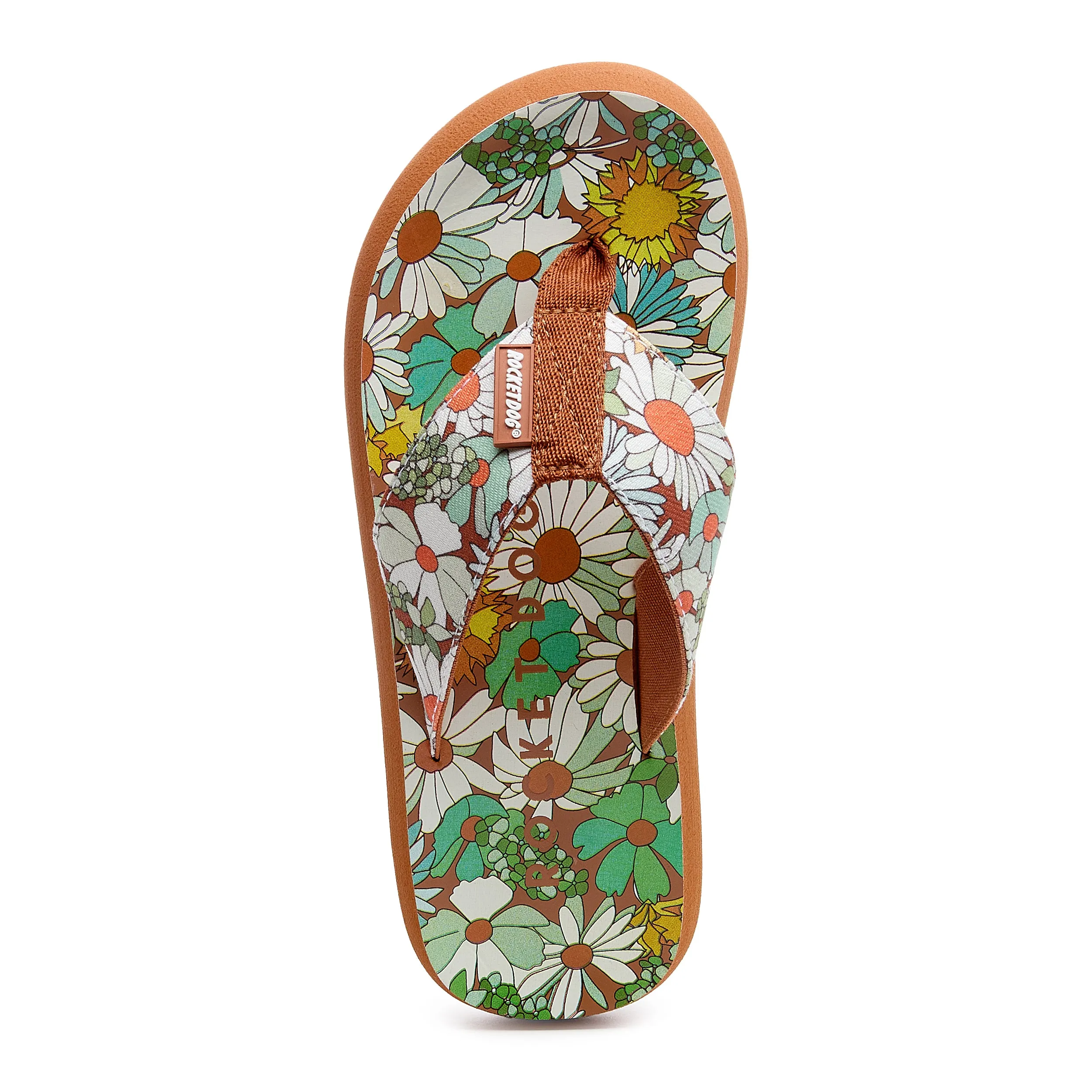 Adios Brown Floral Flip-Flops
