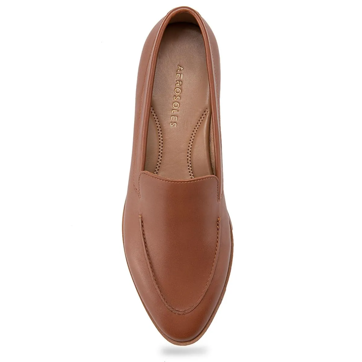 Aerosoles Women's East Side Loafer, Dark Tan Leather, 8.5 Wide