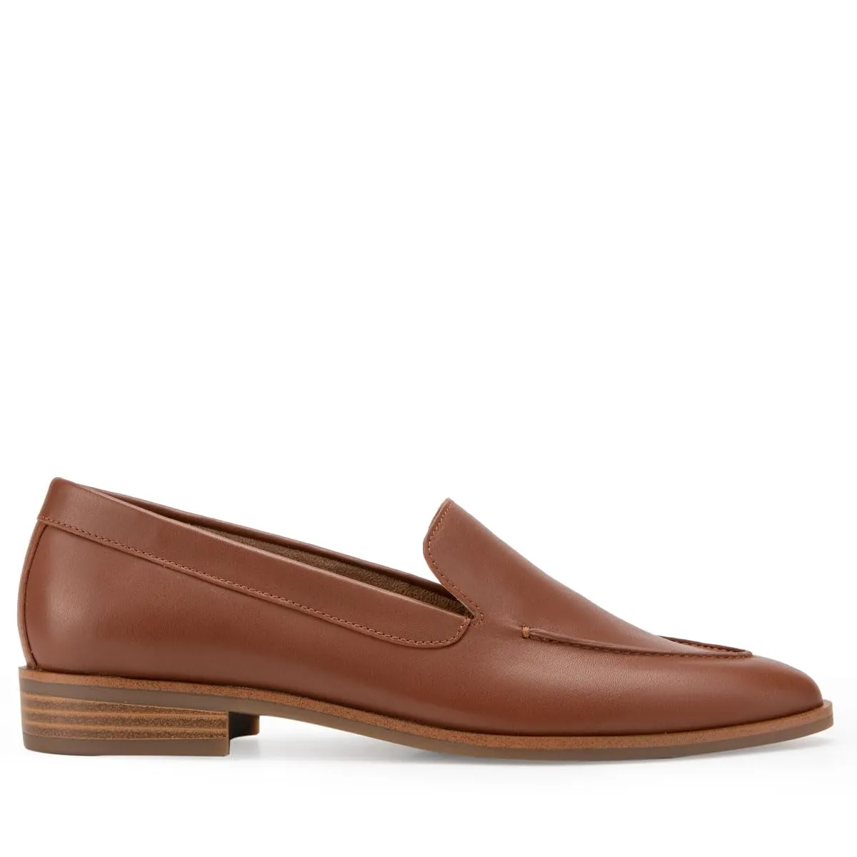 Aerosoles Women's East Side Loafer, Dark Tan Leather, 8.5 Wide