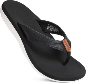 AEROTHOTIC Flip Flops Arch Support Womens – Slip On Recovery Plantar Fasciitis Relief Orthotic Slippers – Lightweight Thong Cushioning Sandals Women – Indoor Outdoor Beach Yoga Mat Footbed Footwear