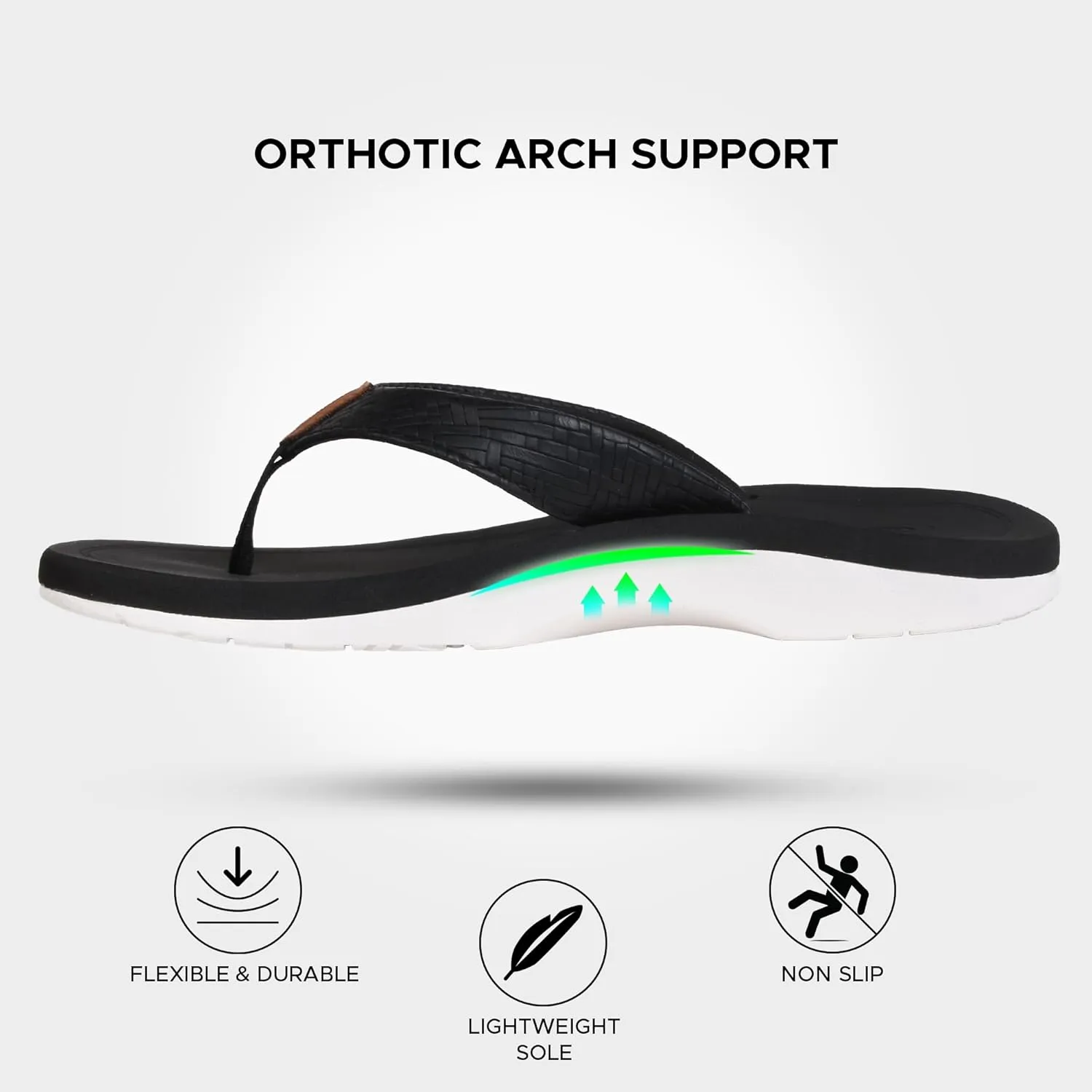 AEROTHOTIC Flip Flops Arch Support Womens – Slip On Recovery Plantar Fasciitis Relief Orthotic Slippers – Lightweight Thong Cushioning Sandals Women – Indoor Outdoor Beach Yoga Mat Footbed Footwear