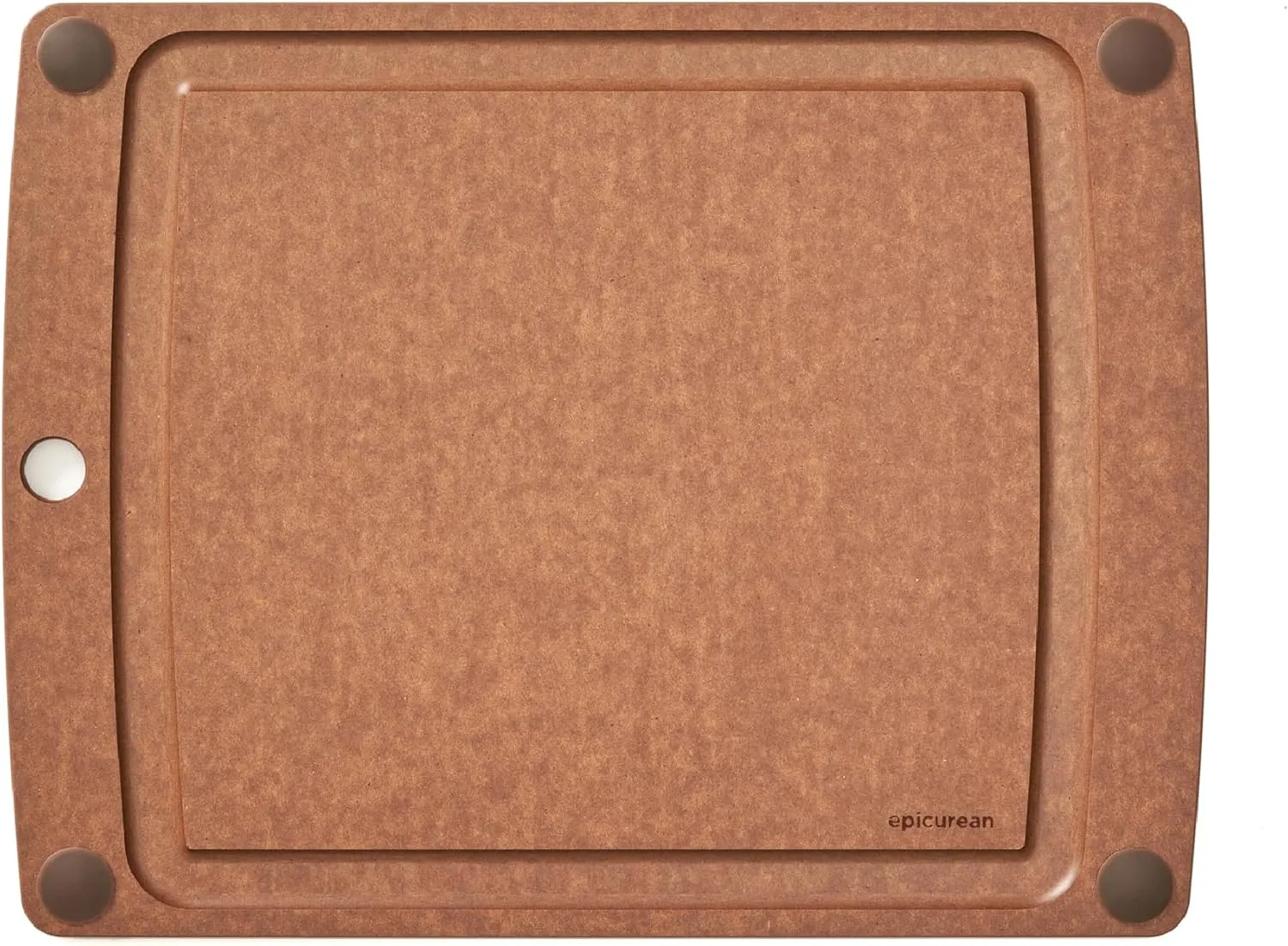 All-in-One 14.5" × 11.25" Cutting Board in Nutmeg