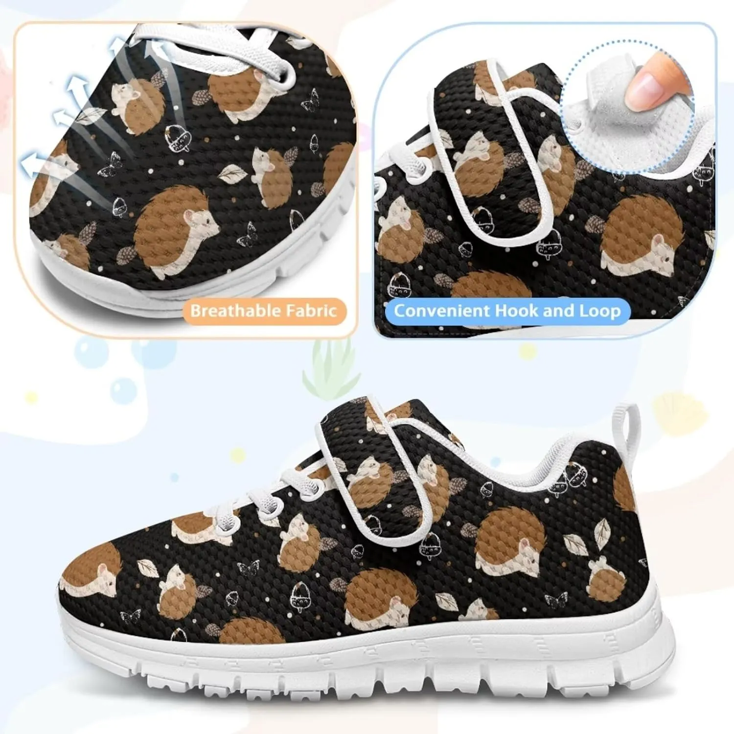 Athletic Sneaker for Boys Girls Casual Hiking Shoes Non Slip Tennis Fitness Walking Strap Sneakers