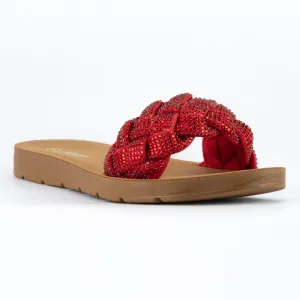 Babylon - Women’s Sparkling Strap Sandals, Cushioned Footbed & Easy Slip-On Design, Ideal for Casual Outings or Vacations