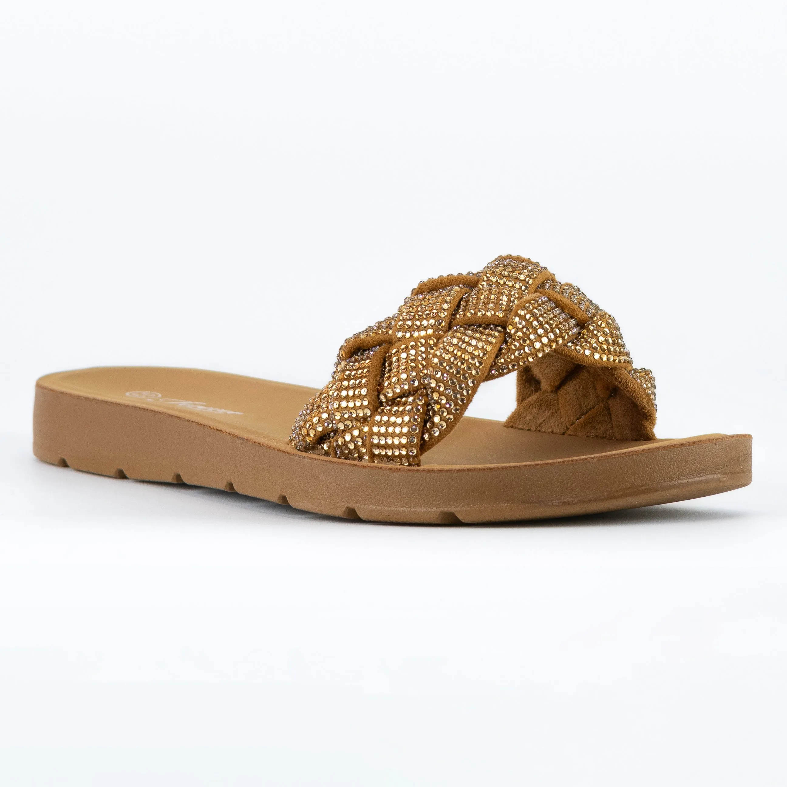 Babylon - Women’s Sparkling Strap Sandals, Cushioned Footbed & Easy Slip-On Design, Ideal for Casual Outings or Vacations