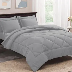 Basic Beyond King Size Comforter Set with Sheets - 7 Pieces King Size Bed in a Bag, Grey Comforter King Set Bedding Sets with Comforter, Flat Sheet, Fitted Sheet, Pillowcases & Shams