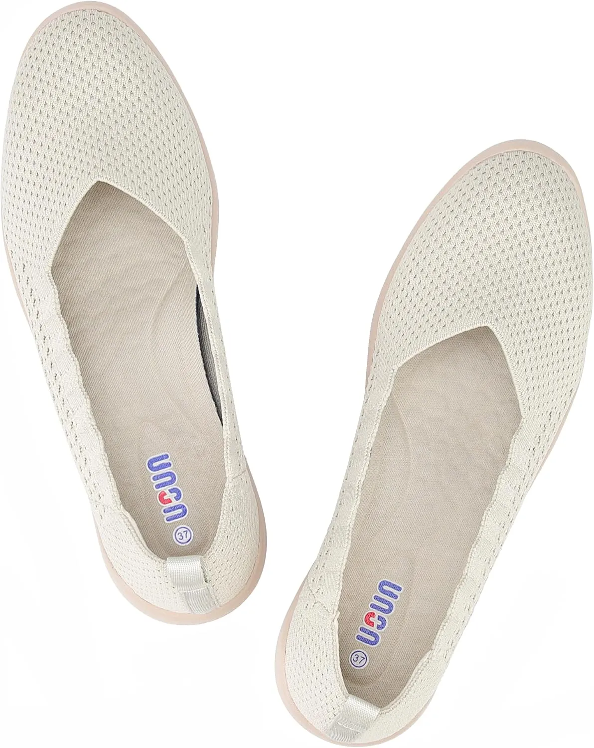 Bealin Womens Flats Round Toe Ballet Shoes Slip on Walking Shoes Comfort Dress Knit Low Wedge