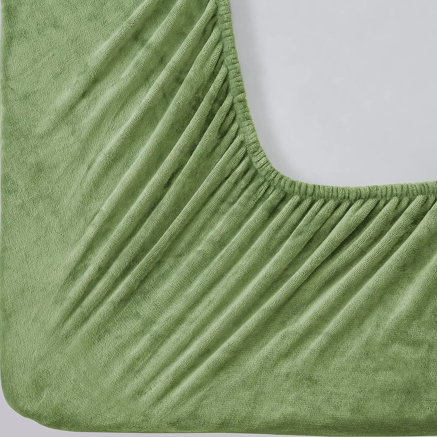 BEDELITE Flannel Sheets Full Size Green - Super Soft Fleece Sheets Set Fluffy Extra Plush, 4 Piece(Include Fitted Sheet, Flat Sheet, 2 Pillowcases)