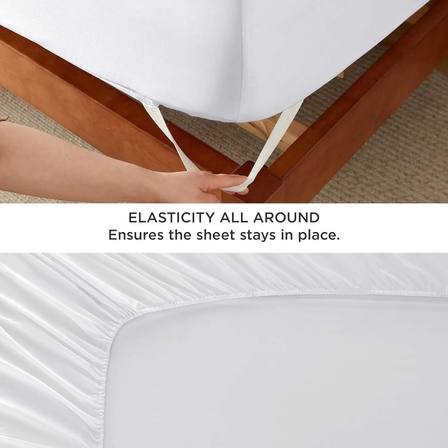 Bedsure Deep Pocket Twin Sheets Set - Fits Mattresses Up to 21 Inches Thick -3 Piece GentleSoft Bed Sheets, Moisture Wicking, Soft & Cooling Bedsheet & Pillowcases, Easy & Secure Fit, White