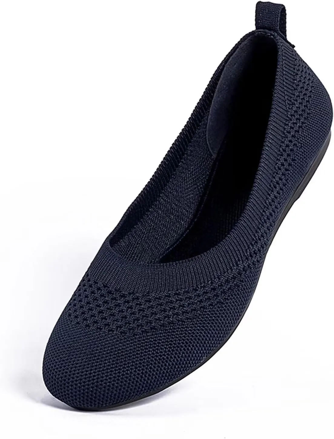 BEJINASH Ballet Flats for Women Soft Slip On Flat Shoes Knit Round Toe Work Flat Mesh Woman Walking Shoes Comfortable Casual