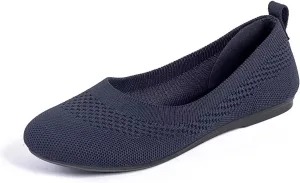 BEJINASH Ballet Flats for Women Soft Slip On Flat Shoes Knit Round Toe Work Flat Mesh Woman Walking Shoes Comfortable Casual