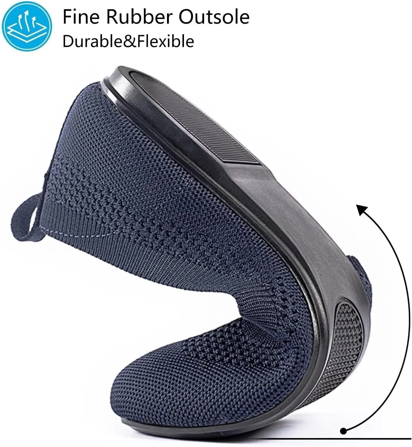 BEJINASH Ballet Flats for Women Soft Slip On Flat Shoes Knit Round Toe Work Flat Mesh Woman Walking Shoes Comfortable Casual