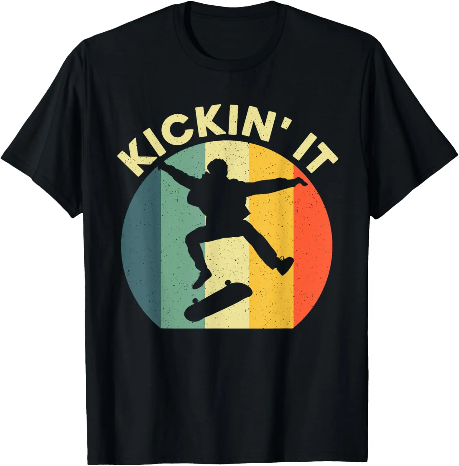 Best Skater Gifts Skateboarder Art For Men Women Unisex-Adults Kids Black Skateboard T-Shirt