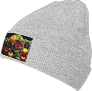 Black Knit Hat Cap Fresh Cabbage Pattern Soft Good Elasticity Suitable for Outdoor Sports