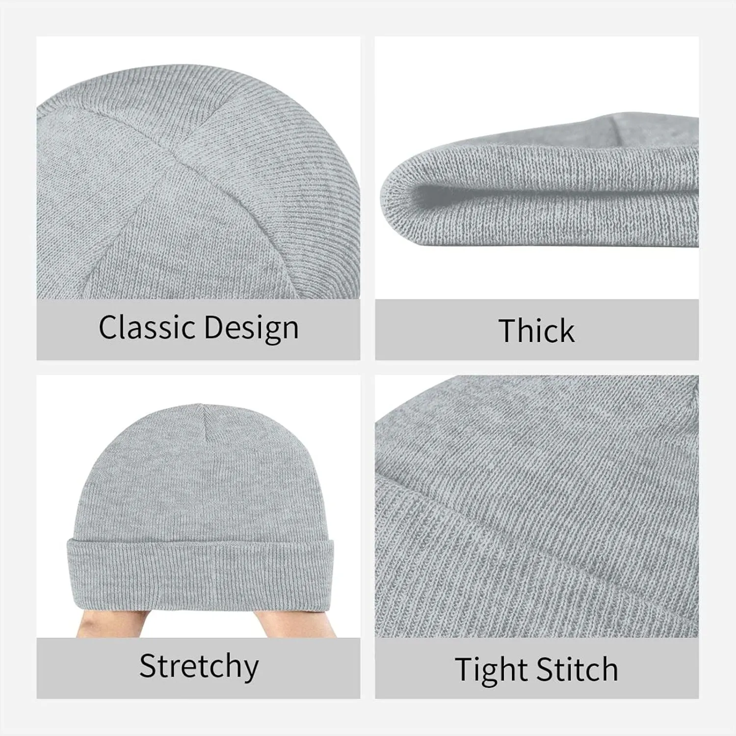 Black Knit Hat Cap Fresh Cabbage Pattern Soft Good Elasticity Suitable for Outdoor Sports