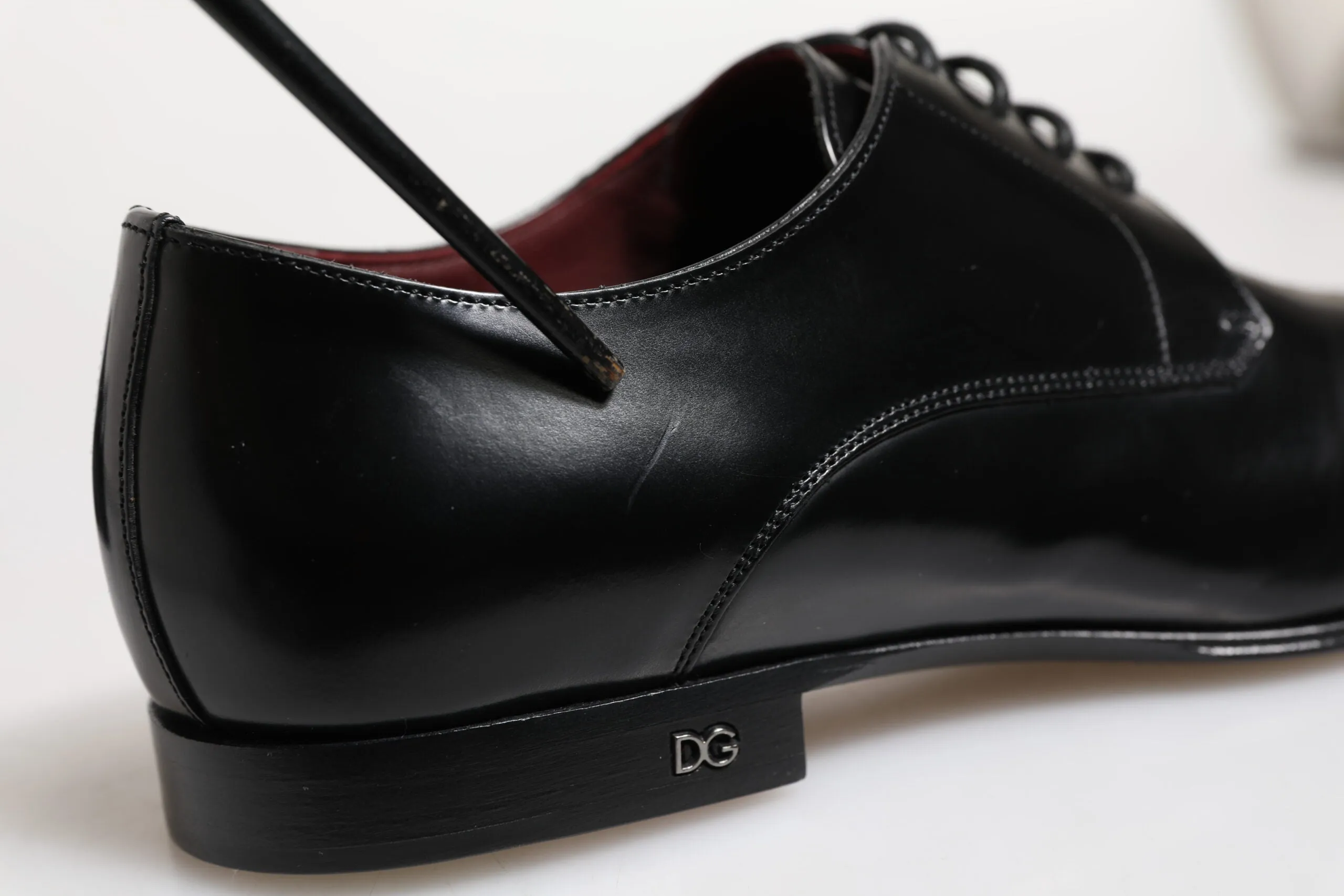Black Massive discount Derby Formal Dress Up & Gabbana Leather Dolce Shoes Secure Lace