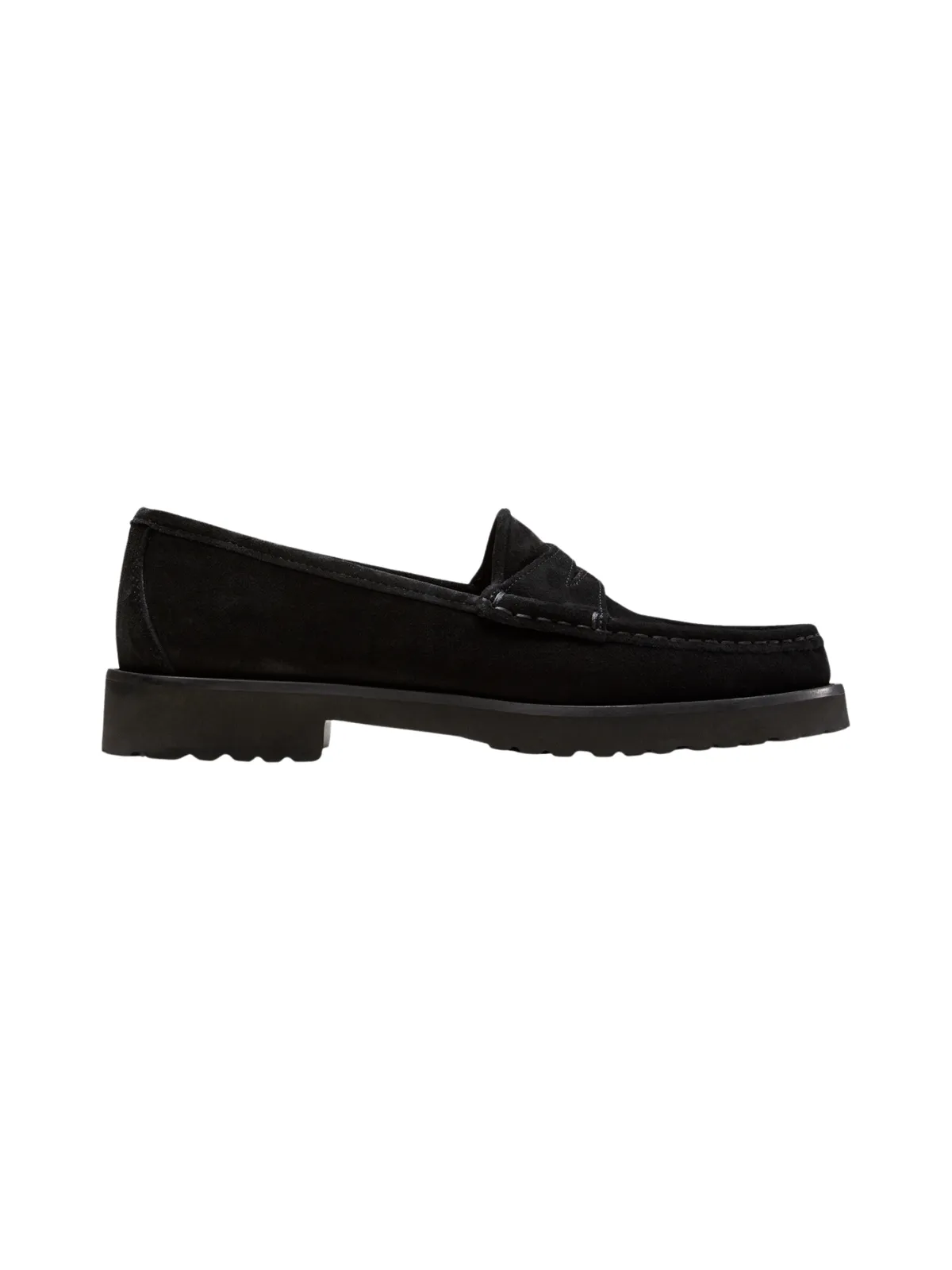 Black Suede Lug Sole Loafer