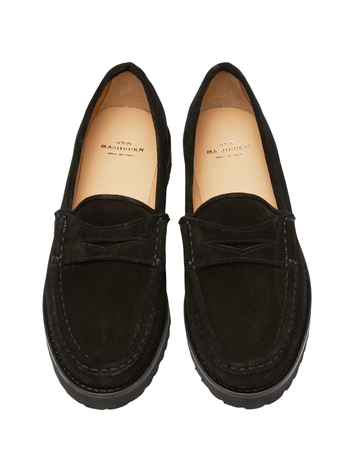 Black Suede Lug Sole Loafer