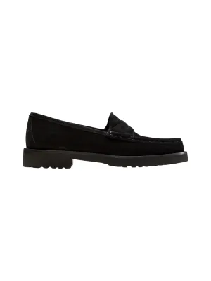 Black Suede Lug Sole Loafer