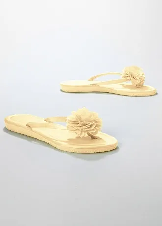 Bridal Satin Flip Flop with Flower