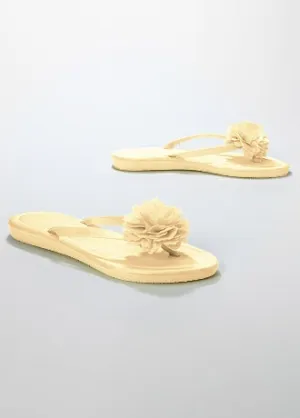 Bridal Satin Flip Flop with Flower