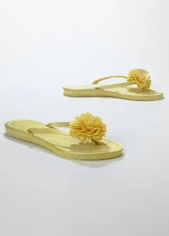 Bridal Satin Flip Flop with Flower