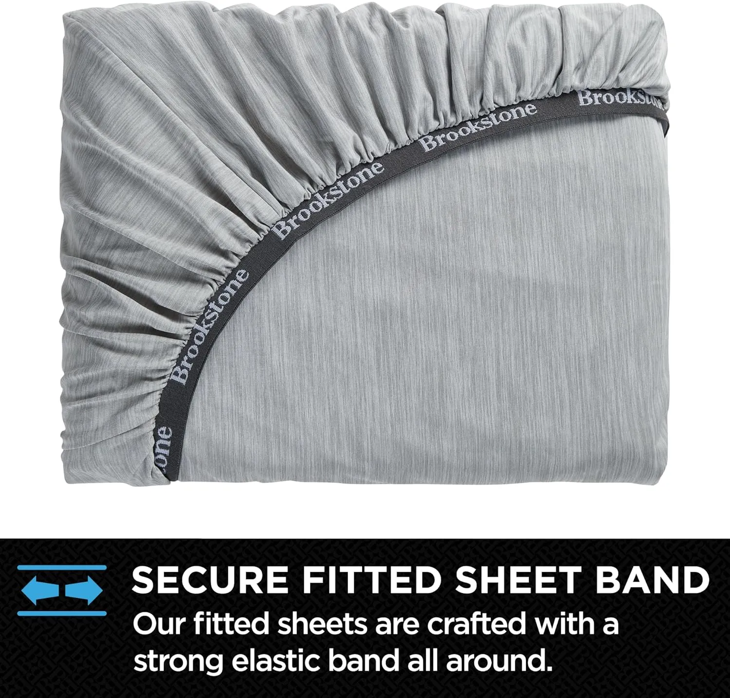 Brookstone Comfort Queen Sheet Set - Innovative Cooling Sheets for Hot Sleepers - Deep Sleep with Temperature Regulation - 4-Piece Set of Soft Flat, Fitted Sheet, & Two Pillowcases - Gray