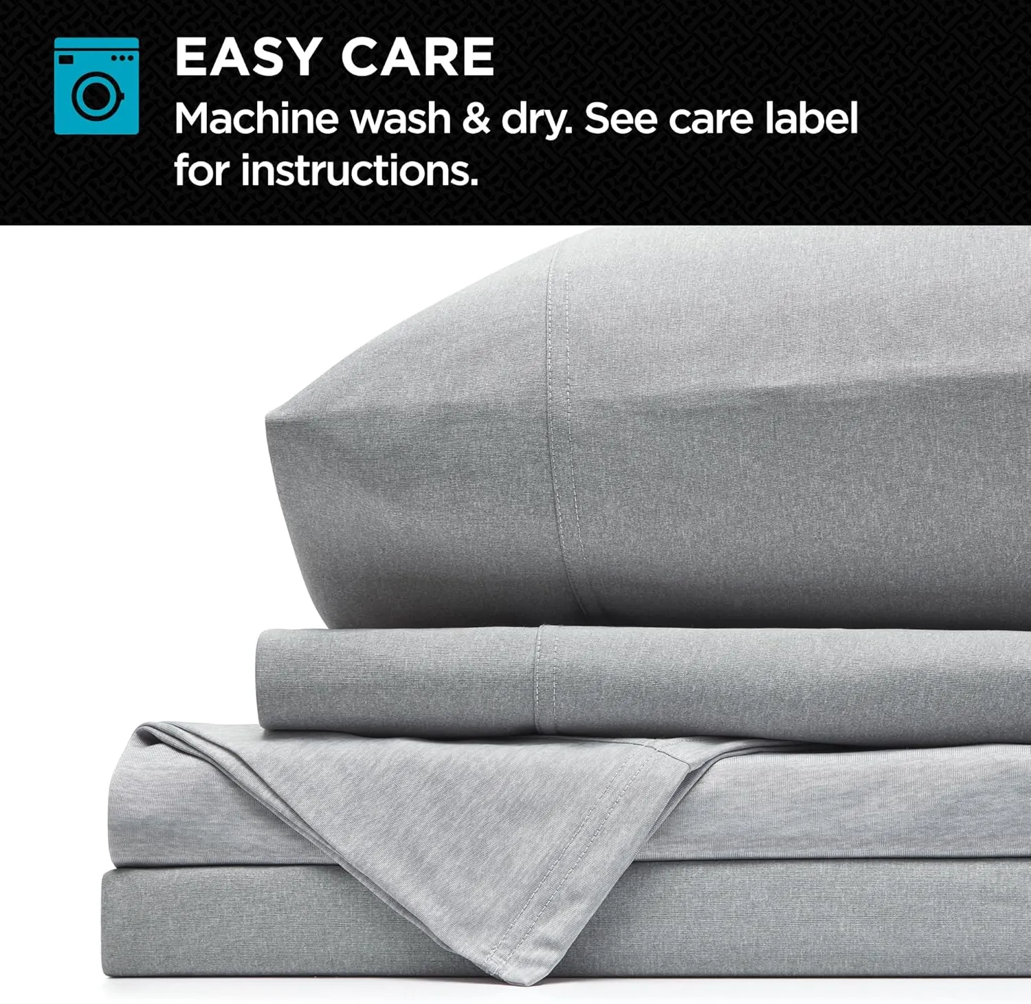 Brookstone Comfort Queen Sheet Set - Innovative Cooling Sheets for Hot Sleepers - Deep Sleep with Temperature Regulation - 4-Piece Set of Soft Flat, Fitted Sheet, & Two Pillowcases - Gray