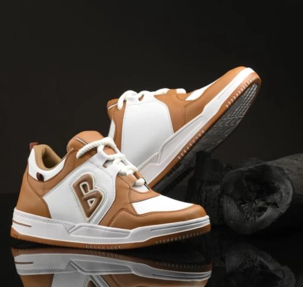 Brown & White Funky Sneakers