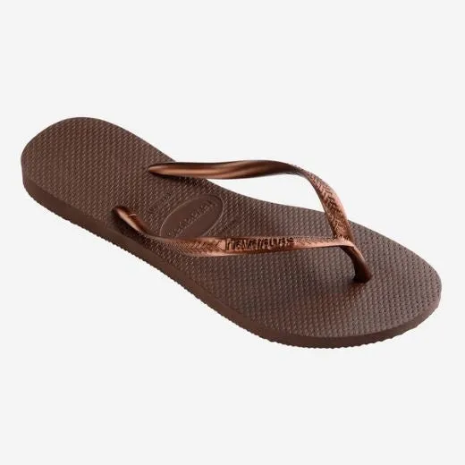 Brown Summer clearance Chocolate - Rubber Havaianas Slim Flip Hassle-free returns - Womens PLAIN Flops: