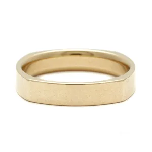 Brushed Soft Square Band - 14k Gold, 4mm