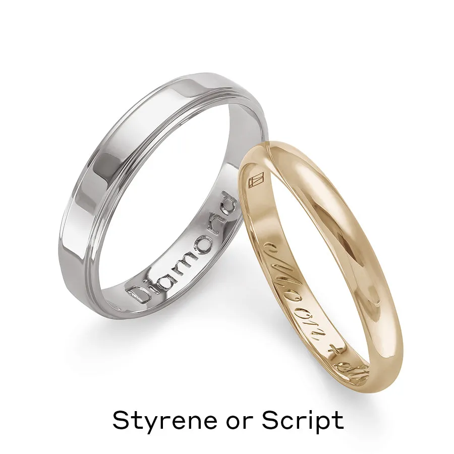 Brushed Soft Square Band - 14k Gold, 4mm
