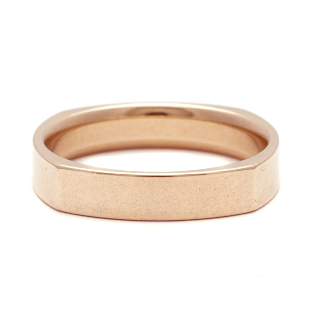 Brushed Soft Square Band - 14k Gold, 4mm