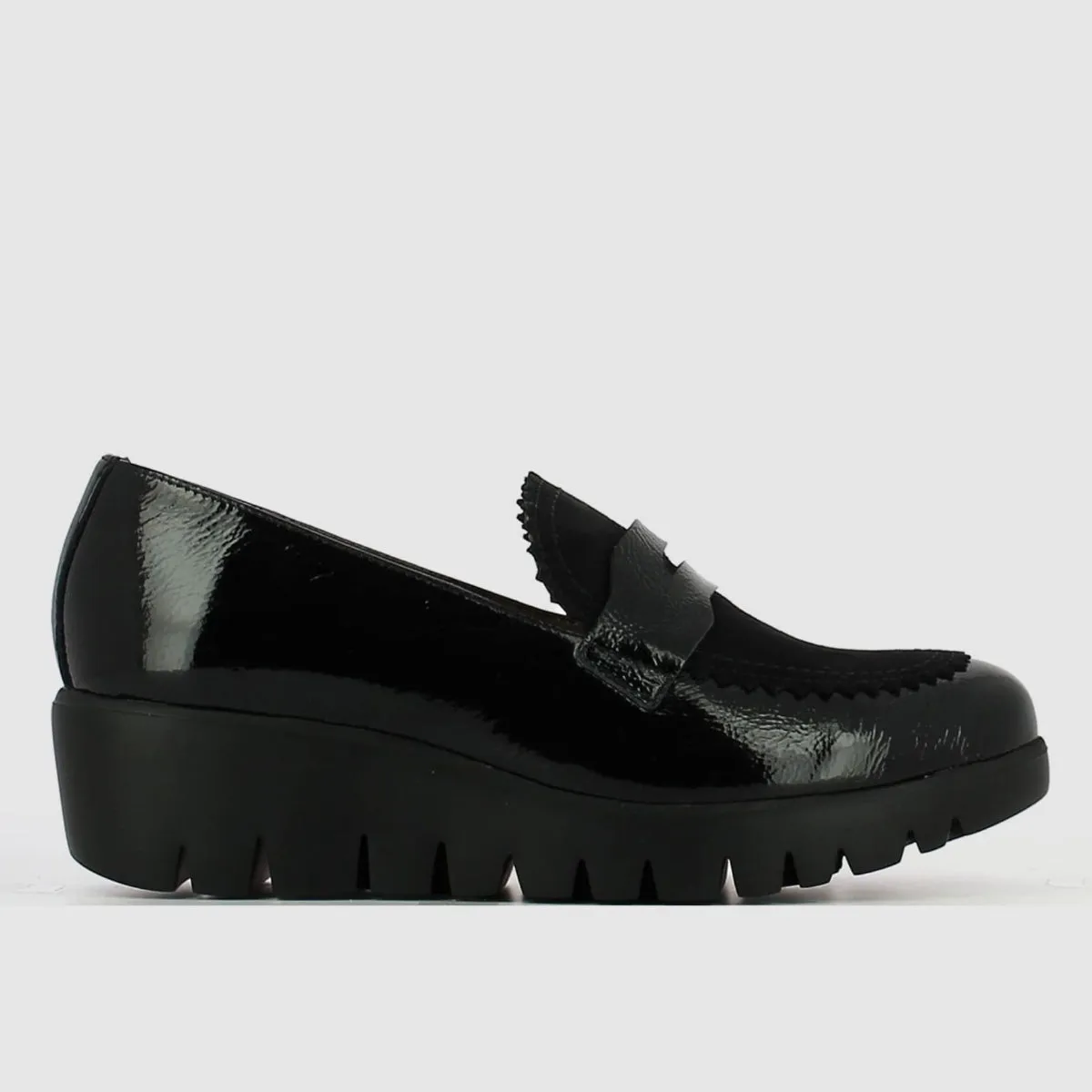 C-33223 Dress Wedge Loafer in Black Patent